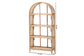 bali & pari Natania Natural Rattan 4-Tier Display Shelf - Handwoven Arched Bookcase with Webbed Side Panels, Boho Coastal Design for Living Room, Entryway, or Bedroom FredCo