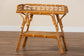 bali & pari Nayana Modern Bohemian Natural Rattan 2-Tier Console Table FredCo
