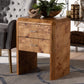 bali & pari Nebu Modern and Contemporary Natural Mappa Burl Wood Nightstand FredCo