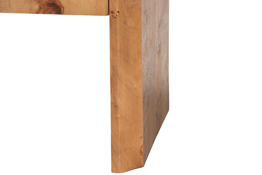 bali & pari Nebu Modern and Contemporary Natural Mappa Burl Wood Nightstand FredCo