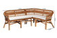 bali & pari Nella Modern Bohemian Natural Brown Rattan 2-Piece Dining Nook Banquette Set FredCo