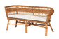 bali & pari Nella Modern Bohemian Natural Brown Rattan 2-Piece Dining Nook Banquette Set FredCo