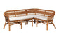 bali & pari Nella Modern Bohemian Natural Brown Rattan 2-Piece Dining Nook Banquette Set FredCo