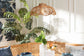 bali & pari Neorah Natural Rattan Pendant Lampshade - Coastal Boho Ceiling Light Cover with Handcrafted Petal Shape FredCo