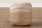 bali & pari Nequiel Modern Bohemian Natural Brown Seagrass and Woven Rope Ottoman Footstool FredCo