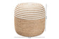 bali & pari Nequiel Modern Bohemian Natural Brown Seagrass and Woven Rope Ottoman Footstool FredCo
