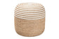bali & pari Nequiel Modern Bohemian Natural Brown Seagrass and Woven Rope Ottoman Footstool FredCo