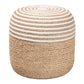 bali & pari Nequiel Modern Bohemian Natural Brown Seagrass and Woven Rope Ottoman Footstool FredCo