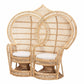 bali & pari Nerita Modern Bohemian Natural Brown Rattan Two-Seater Peacock Chair FredCo