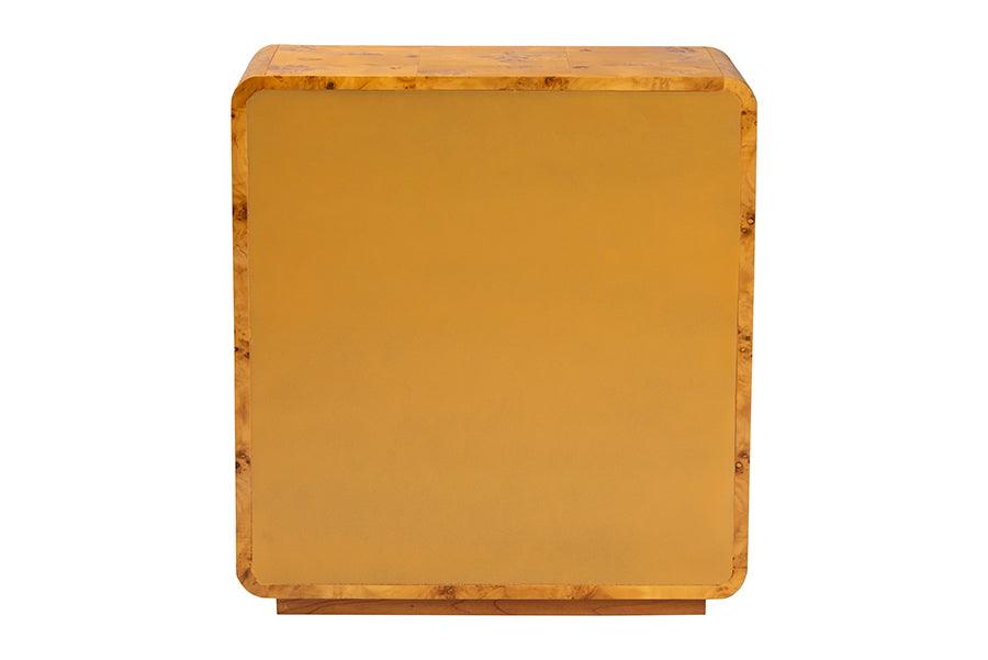 bali & pari Netra Modern and Contemporary Natural Real Burl Wood Storage Cabinet FredCo
