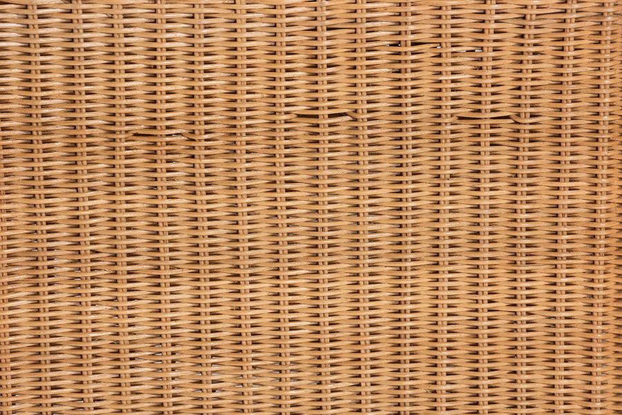 bali & pari Nevada Bohemian Light Honey Rattan Accent Bench FredCo