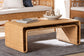bali & pari Nevada Bohemian Light Honey Rattan Coffee Table FredCo
