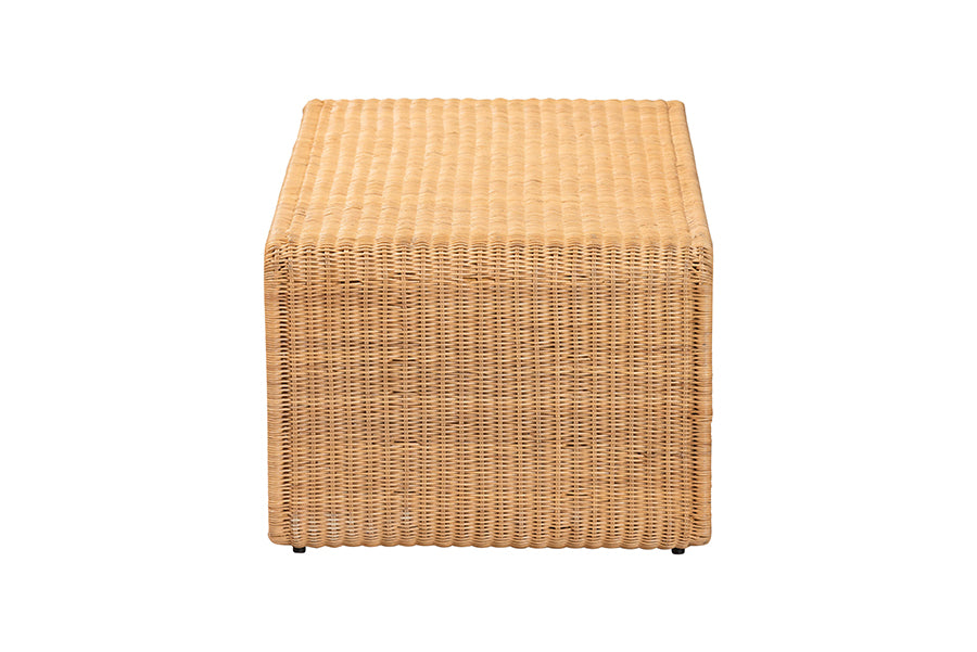 bali & pari Nevada Bohemian Light Honey Rattan Coffee Table FredCo