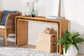 bali & pari Nevada Bohemian Light Honey Rattan Console Table FredCo