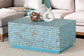 bali & pari Nitza Bohemian Blue Coconut Shell and Acacia Wood Coffee Table FredCo
