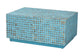 bali & pari Nitza Bohemian Blue Coconut Shell and Acacia Wood Coffee Table FredCo