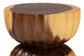 bali & pari Noleta Hand-carved Suar Wood Side Table - Sculptural Hourglass Accent Table with Natural Grain, Modern Boho Style for Living Room or Bedroom FredCo