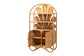 bali & pari Noreen Peacock Fan Natural Rattan Cabinet - Handcrafted Rattan Pole Hutch with Woven Doors and Shelves, Boho Coastal Accent Shelving and Display Unit FredCo