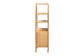 bali & pari Noreen Peacock Fan Natural Rattan Cabinet - Handcrafted Rattan Pole Hutch with Woven Doors and Shelves, Boho Coastal Accent Shelving and Display Unit FredCo