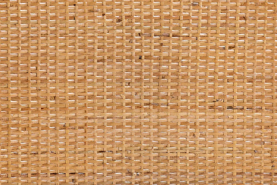 bali & pari Noreen Peacock Fan Natural Rattan Cabinet - Handcrafted Rattan Pole Hutch with Woven Doors and Shelves, Boho Coastal Accent Shelving and Display Unit FredCo