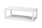 Modern white rectangular coffee table with open shelf, FredCo International furniture