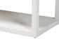 Close-up of modern white textured wood furniture base, FredCo International home décor