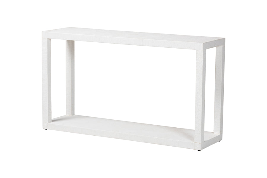 Modern white rectangular console table, minimalist home furniture from FredCo International