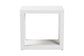 Modern white square end table with open shelf, FredCo International furniture