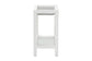 Modern white side table with glass top and shelf, shown on white background from FredCo International