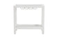Modern white bar table with glass top and wine glass rack, FredCo International furniture