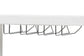 Modern chrome metal hanger hooks mounted under a white wooden shelf, furniture accessory