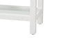 Modern white textured table leg with glass shelf, FredCo International furniture