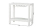 Modern white console table with glass shelf and wine glass rack, 31.5 x 15.7 x 30.3 inches