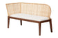 bali & pari Okinawa 2-Piece Corner Bench Set with Cushion - L-Shaped Dining Nook Seating with Acacia Wood Base and Natural Rattan Backrest, Boho Coastal Style Banquette for Kitchen or Breakfast Area FredCo