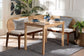 bali & pari Okinawa 3-Piece Dining Nook Set - L-Shaped Rattan Corner Benches with Cushions and Solid Wood Rectangular Table, Boho Coastal Breakfast Banquette for Kitchen or Dining Area FredCo