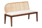 bali & pari Okinawa 3-Piece Dining Nook Set - L-Shaped Rattan Corner Benches with Cushions and Solid Wood Rectangular Table, Boho Coastal Breakfast Banquette for Kitchen or Dining Area FredCo