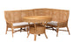 bali & pari Olivera Bohemian Light Honey Rattan 3-Piece Dining Nook Set FredCo