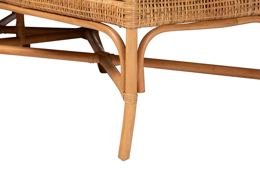 bali & pari Olivera Bohemian Light Honey Rattan 3-Piece Dining Nook Set FredCo