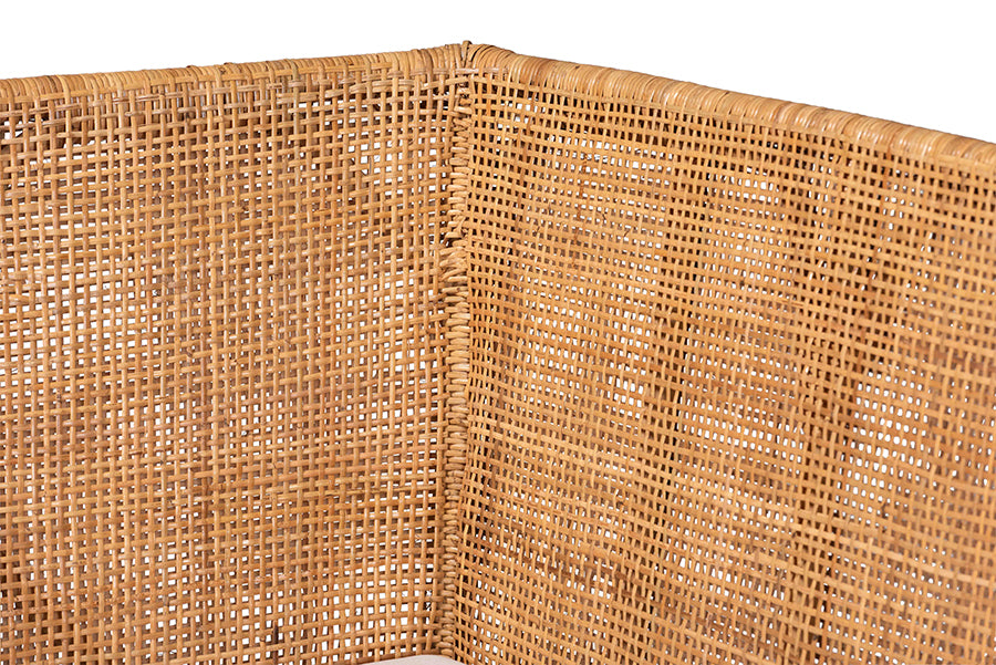 bali & pari Olivera Bohemian Light Honey Rattan 3-Piece Dining Nook Set FredCo