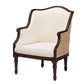 bali & pari Ornella Traditional French Beige Fabric and Dark Brown Finished Wood Accent Chair FredCo