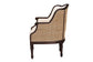 bali & pari Ornella Traditional French Beige Fabric and Dark Brown Finished Wood Accent Chair FredCo