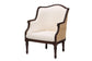 bali & pari Ornella Traditional French Beige Fabric and Dark Brown Finished Wood Accent Chair FredCo