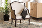 bali & pari Ornella Traditional French Beige Fabric and Dark Brown Finished Wood Accent Chair FredCo