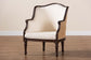 bali & pari Ornella Traditional French Beige Fabric and Dark Brown Finished Wood Accent Chair FredCo