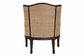 bali & pari Ornella Traditional French Beige Fabric and Dark Brown Finished Wood Accent Chair FredCo