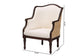 bali & pari Ornella Traditional French Beige Fabric and Dark Brown Finished Wood Accent Chair FredCo
