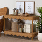 bali & pari Oteria Bohemian Light Honey Scalloped Rattan Console Table FredCo