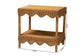 bali & pari Oteria Bohemian Light Honey Scalloped Rattan Side Table FredCo