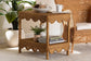 bali & pari Oteria Bohemian Light Honey Scalloped Rattan Side Table FredCo