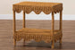 bali & pari Oteria Bohemian Light Honey Scalloped Rattan Side Table FredCo
